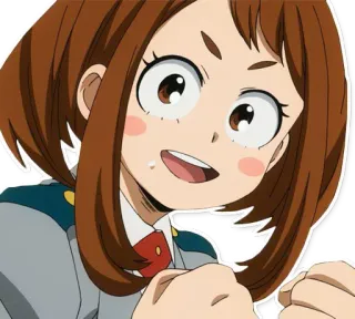 😃 Ochaco Uraraka My Hero Academia anime, ochaco uraraka, my hero academia, fanart, character telegram sticker