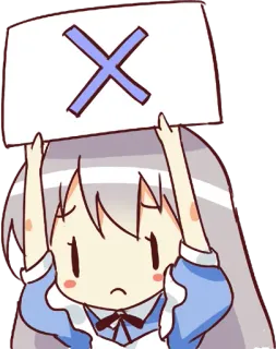 ❌ Anime, Mädchen, Kreuz, Zeichen, Fehler, Süß, Traurig telegram sticker