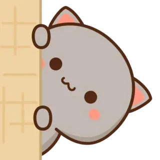 👀 고양이, 귀여운, 빼꼼, 만화 telegram sticker
