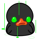 😭 Ente, Vogel, Cartoon, niedlich, Tier, grün whatsapp sticker