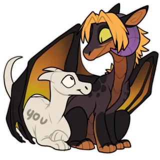 ☺️ YOU drago, fantasy, carino, cartone animato, animale whatsapp sticker