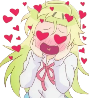 😍 anime, cute, hearts, love, cartoon, kawaii telegram sticker