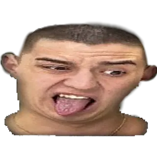 😜 Mème, Visage, Drôle, Expression, Idiot, Bizarre, Homme whatsapp sticker