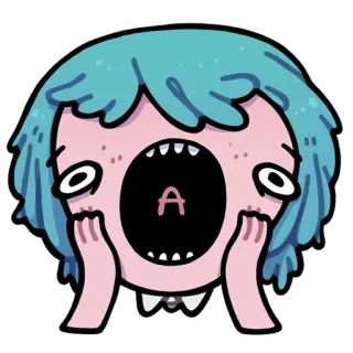😱 A Schrei, Cartoon, Gesicht, Mund, Emotion, Schock, Ausruf whatsapp sticker