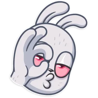 👌 ウサギ, キマってる, ドラッグ, OKサイン, マリファナ, 大麻 telegram sticker