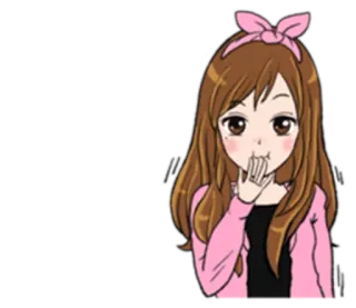 🤔 cartoon, anime, cute, girl, blush telegram sticker