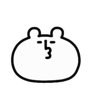 💨 słodki, minimalistyczny, niedźwiedź, kreskówka, zwierzę telegram sticker