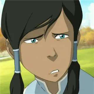 😒 Korra The Legend of Korra Korra, Avatar, Nickelodeon, cartoon, character, girl, portrait, avatar the legend of korra telegram sticker