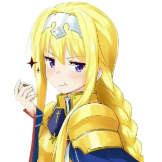 🍘 Alice Zuberg Sword Art Online Anime, Personaje, pelo rubio, chica, Alice Zuberg, Sword Art Online whatsapp sticker