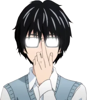 🤓 Anime, Brille, Nerd, Charakter, Mann whatsapp sticker