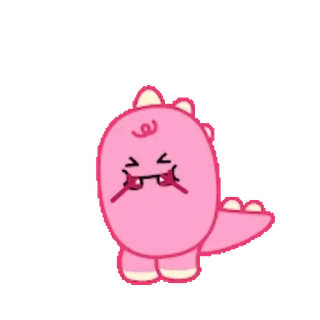 ❤️ dinosaure, rose, dessin animé, mignon, animal, autocollant telegram sticker