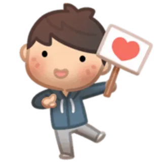 ❤️ liefde, hart, cartoon, schattig, jongen, teken, romantiek telegram sticker