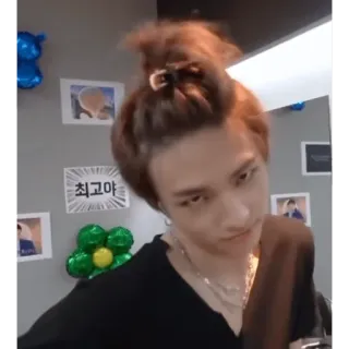 😏 최고야 homme, chignon, collier, coréen, personne telegram sticker