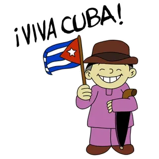 🇨🇺 ¡VIVA CUBA! Cuba, flag, cartoon, Cuban, patriotism telegram sticker