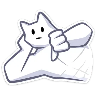 👎 Pouce vers le bas, N'aime pas, Négatif, Dessin animé, Chat telegram sticker