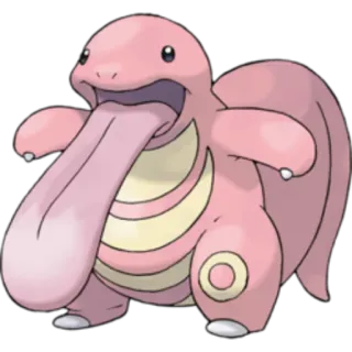 🔵 Lickitung Pokemon pokemon, Excelangue, dessin animé, rose, animal, langue, mignon, jeu telegram sticker