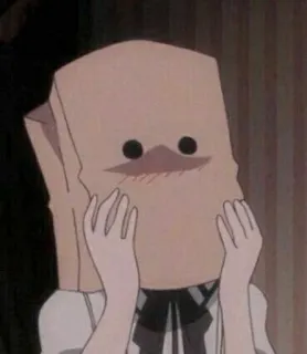 🌟 бумажный пакет, анонимный, застенчивый, аниме, фигурка, персонаж telegram sticker