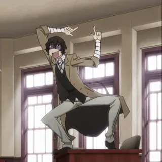 ✨ Osamu Dazai Bungou Stray Dogs อนิเมะ, การ์ตูน, ตลก, ขำขัน, โอซามุ ดาไซ, Bungou Stray Dogs telegram sticker