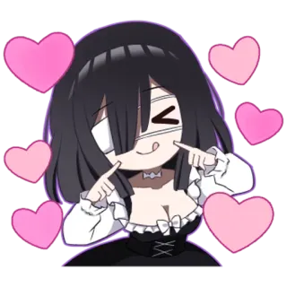 🥰 Anime, Personaggio, Carino, Cuore, Sticker, Ragazza telegram sticker