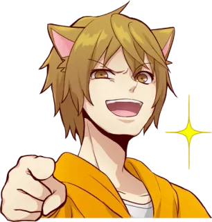 😏 Anime, Chat, Mignon, Kawaii, Chat-garçon telegram sticker