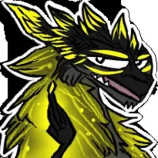 👽 Furry, Antro, Drago, Creatura, Giallo, Nero whatsapp sticker