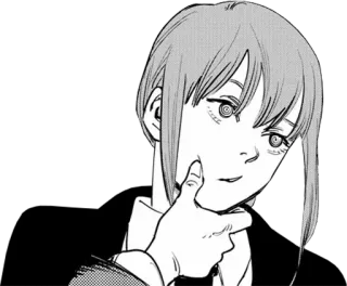 🤔 Makima Chainsaw Man Anime, Manga, Chainsaw Man, Makima, Grinsen, Anime Mädchen whatsapp sticker