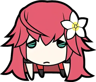 😕 Anime, Kreskówka, Postać, Ilustracja, Smutny telegram sticker