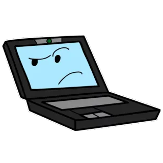 😠 ноутбук, мультфильм, компьютер, технологии whatsapp sticker
