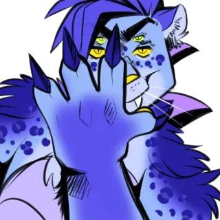 👋 Фурри, Монстр, Существо, Фэнтези, Животное, Персонаж, Рисунок telegram sticker