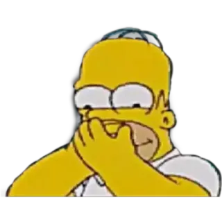 🙊 Homer Simpson The Simpsons homer simpson, simpsonowie, kreskówka, zmartwiony, nerwowy, postać telegram sticker