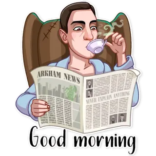 ☕️ ARKHAM NEWS
NEVER EXPLAIN ANYTHING
Good morning 신문, 좋은 아침, 독서, 만화 telegram sticker