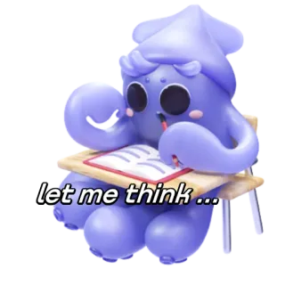 💭 let me think... pensando, ponderando, lula, desenho animado, expressão, fofo whatsapp sticker