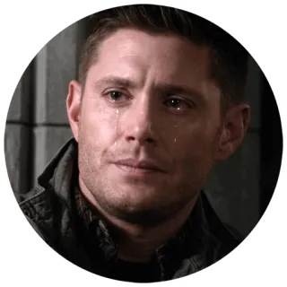 😢 Dean Winchester Supernatural płacz, smutny, łzy, dean, winchester telegram sticker