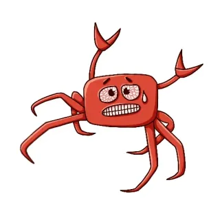 🤪 螃蟹, 卡通, 压力大, 焦虑, 动物 telegram sticker