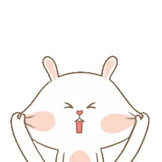 😝 Hase, Kaninchen, süß, Cartoon, Tier, Ausdruck, spielerisch telegram sticker