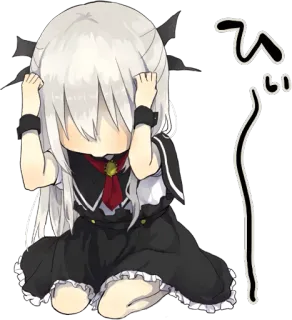 😱 ひい anime, manga, ragazza, triste, carina, kawaii, giapponese, piangere, piangendo whatsapp sticker