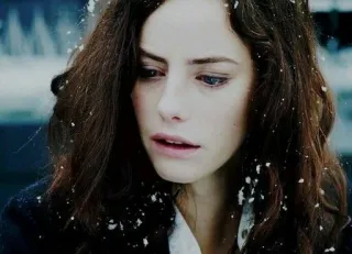 😪 mujer, nieve, retrato, cara telegram sticker