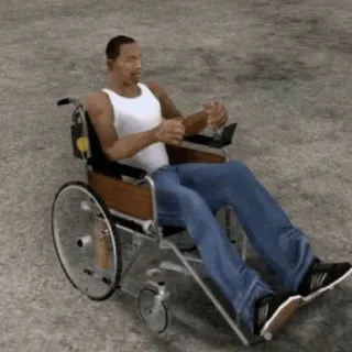 🔪 Carl Johnson Grand Theft Auto: San Andreas วิดีโอเกม, gta, san andreas, cj, วีลแชร์ telegram sticker
