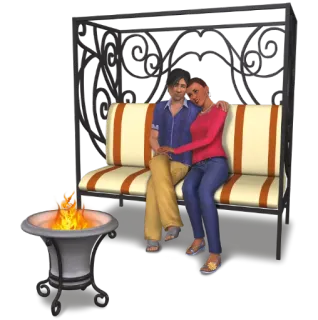 💏 couple, fire, romance, love, outdoor, garden, relax telegram sticker
