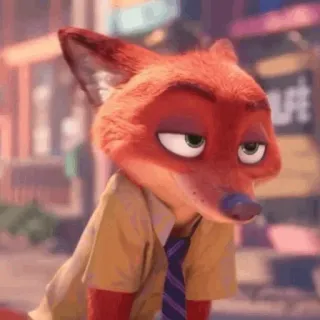 🦊 Nick Wilde Zootopia Nick Wilde, Zoomania, Cartoon Fuchs, Disney, Zeichentrickfigur telegram sticker