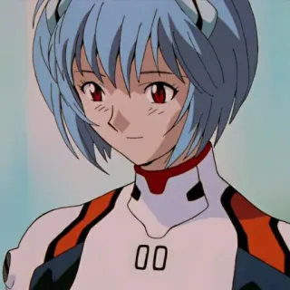 ☺️ Rei Ayanami Neon Genesis Evangelion 00 anime, character, Rei Ayanami, Evangelion, robot, pilot telegram sticker