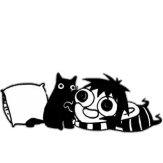 😍 gatto, stile anime, carino, kawaii, adesivo telegram sticker
