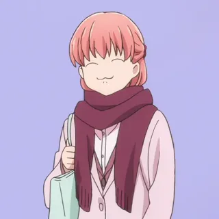 🎀 anime, desenho animado, menina, cachecol, cabelo rosa telegram sticker