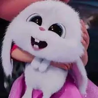 🤓 Snowball The Secret Life of Pets lapin, animal, animal de compagnie, mignon, dessin animé, kawaii telegram sticker