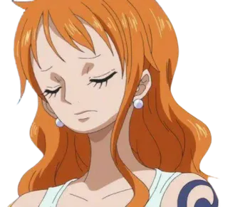 👑 Nami One Piece Anime, Dessin animé, Nami, One Piece, cheveux orange whatsapp sticker