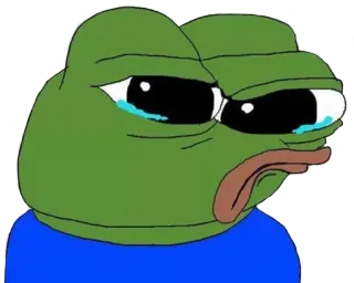 😢 Pepe the Frog Pepe, Frog, Sad, Meme, Emote, FeelsBadMan, Crying telegram sticker