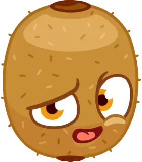 🤨 kiwi, frutta, cartone animato, cibo, divertente, carino, kawaii telegram sticker