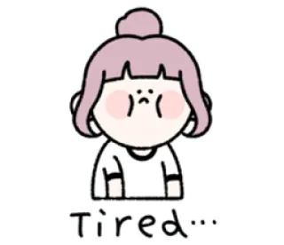 🥵 Tired... müde, erschöpft, traurig, Cartoon, Emotion, Gefühl, unglücklich telegram sticker