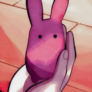 🍥 anime, rabbit, plush, toy, pink telegram sticker