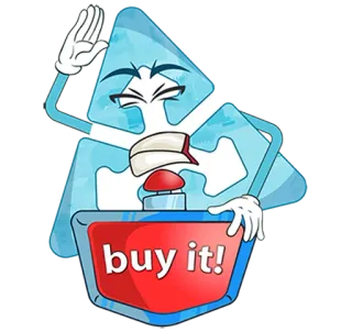 💵 buy it! 구매, 쇼핑, 만화, 세일, 프로모션, 버튼 telegram sticker